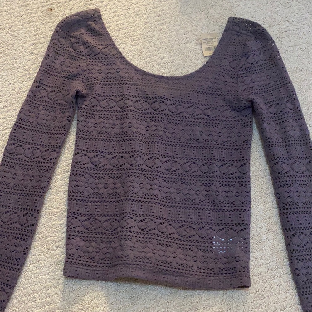 Purple Long-Sleeve Top - American Eagle Outfitters